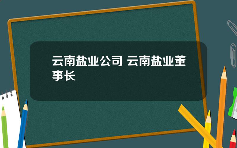 云南盐业公司 云南盐业董事长